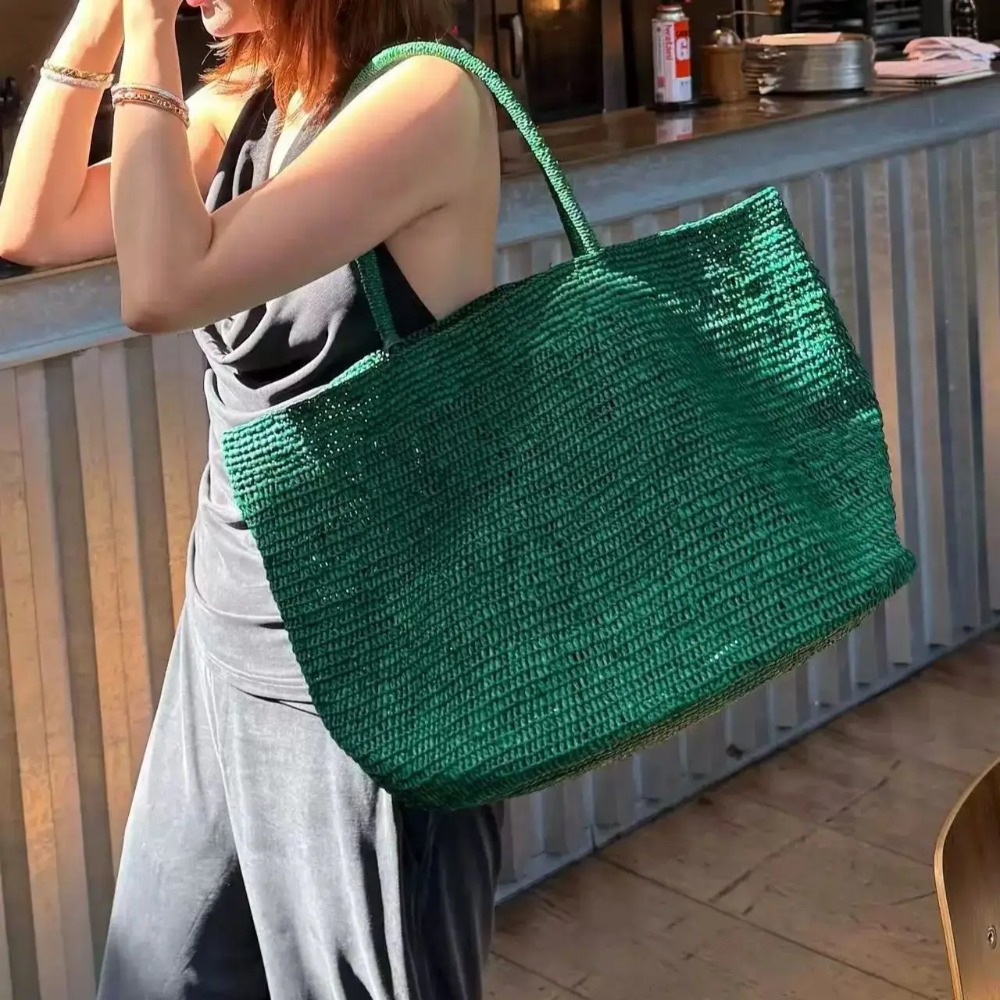 Beach Bag Straw - 2026 Women Large Handwoven Rattan Tote