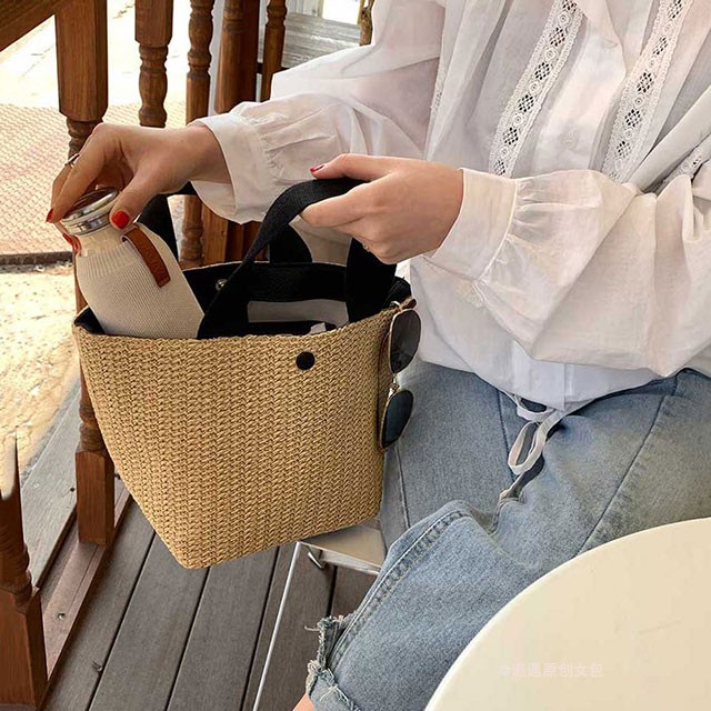 Beach Bag Straw - Beach Bag Handbag Satchel Tote Bag