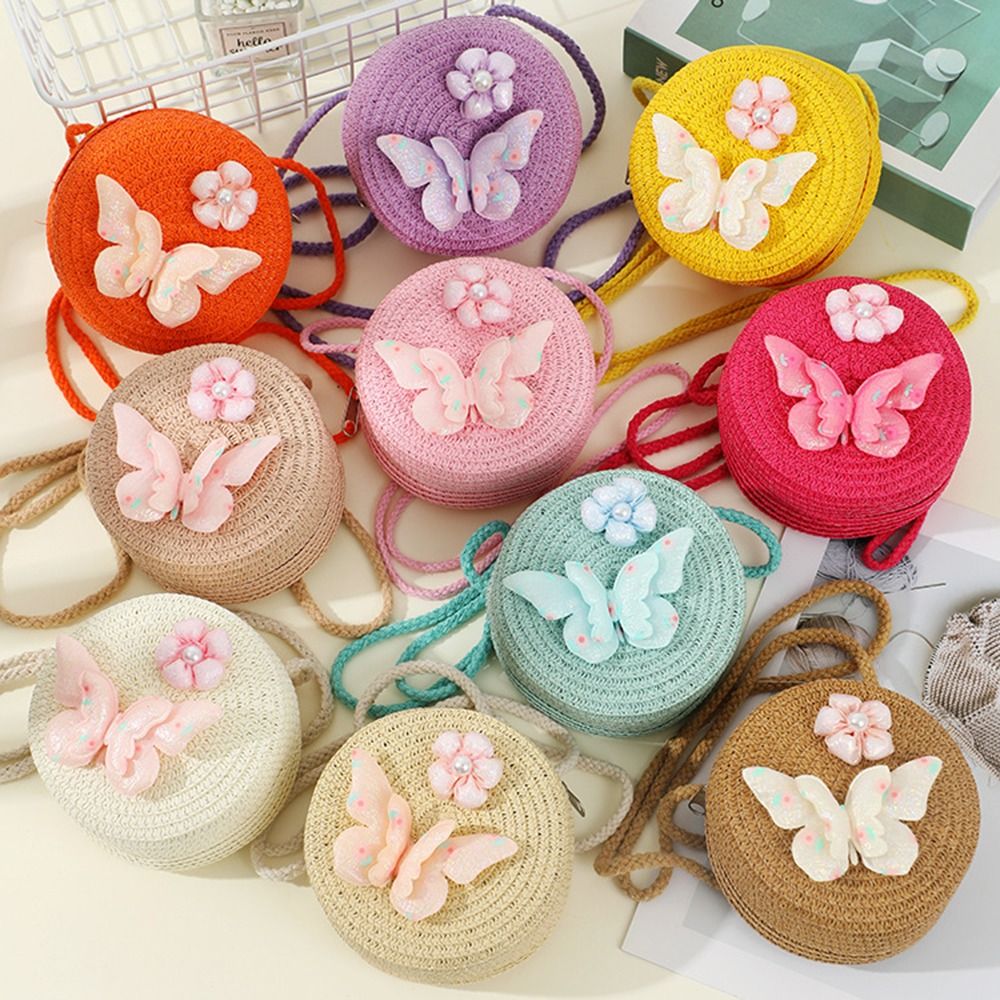 Beach Bag Straw - Round Shape Straw Bag Princess Mini