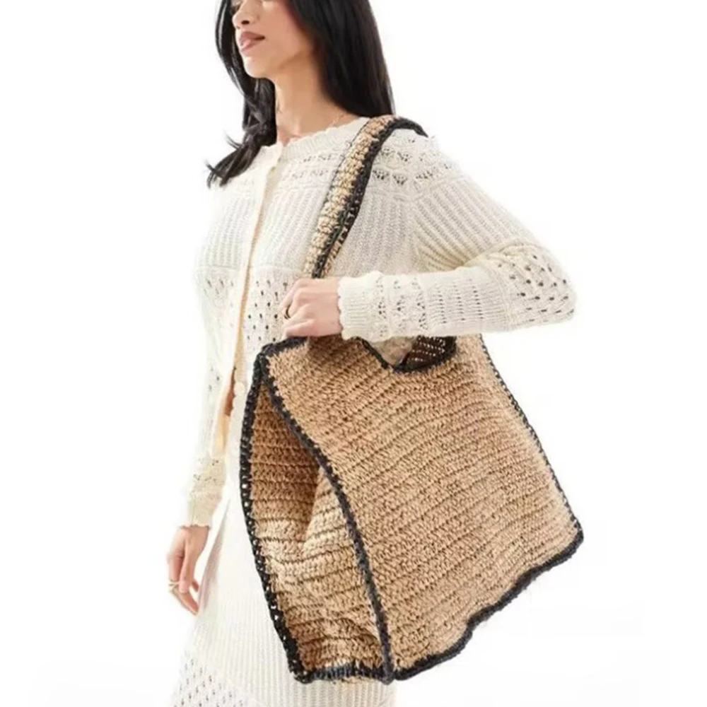Large Capacity Straw Tote Bags - Beach Bag Straw 评论和价格