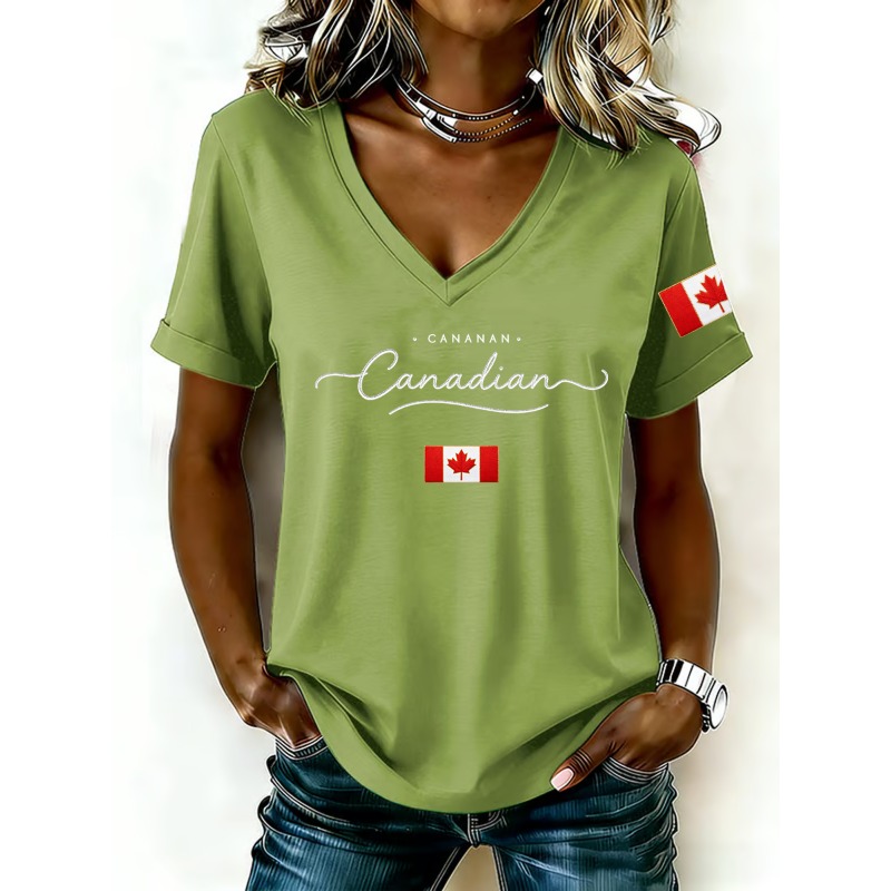Canada National Flag Print Wom - Summer Clothing Women Canada 评论和价格