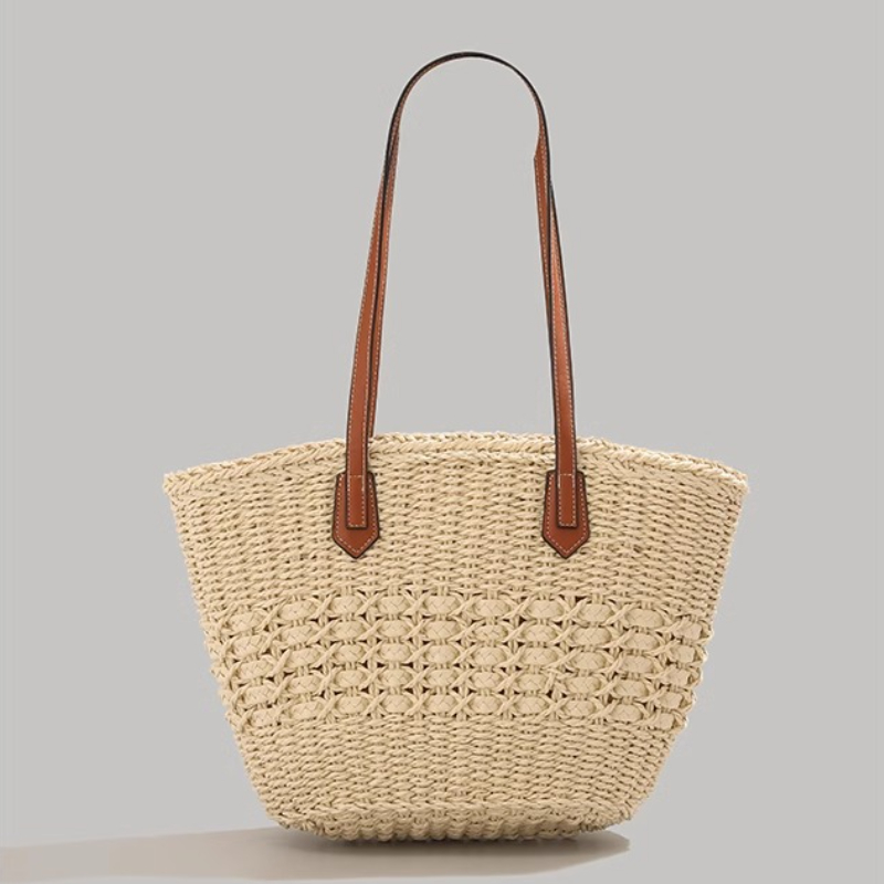 Extra-Large Foldable Straw Tot - Beach Bag Straw 评论和价格