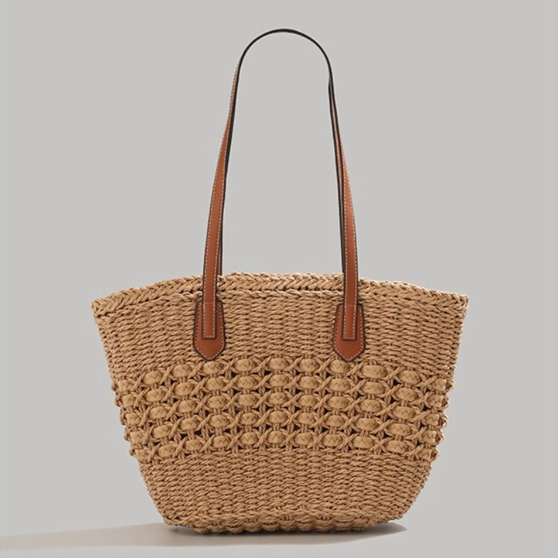 Extra-Large Foldable Straw Tot - Beach Bag Straw 评论和价格