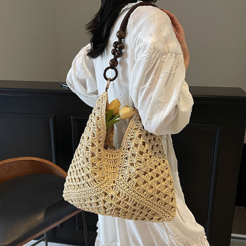 Beach Vacation Style Large Cap - Beach Bag Straw 评论和价格