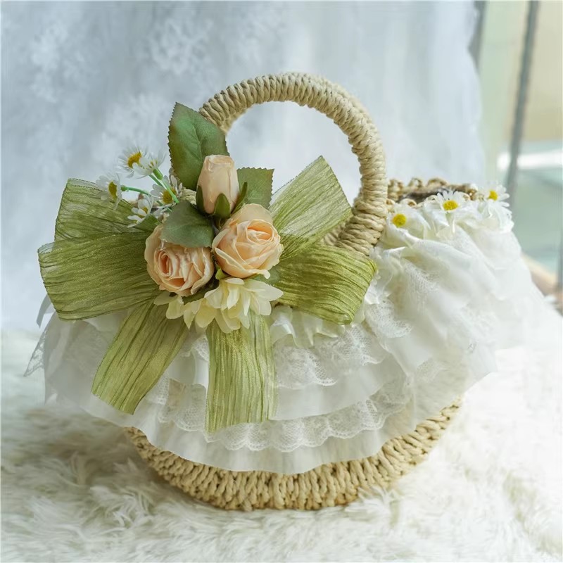 Country-style Lolita lace stra - Beach Bag Straw 评论和价格