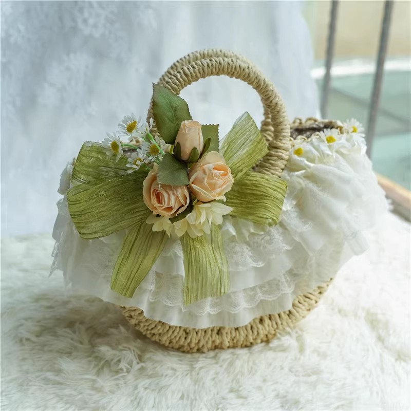 Country-style Lolita lace stra - Beach Bag Straw 评论和价格