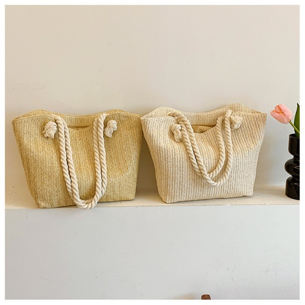 New Summer Beach Tote Bag Larg - Beach Bag Straw 评论和价格