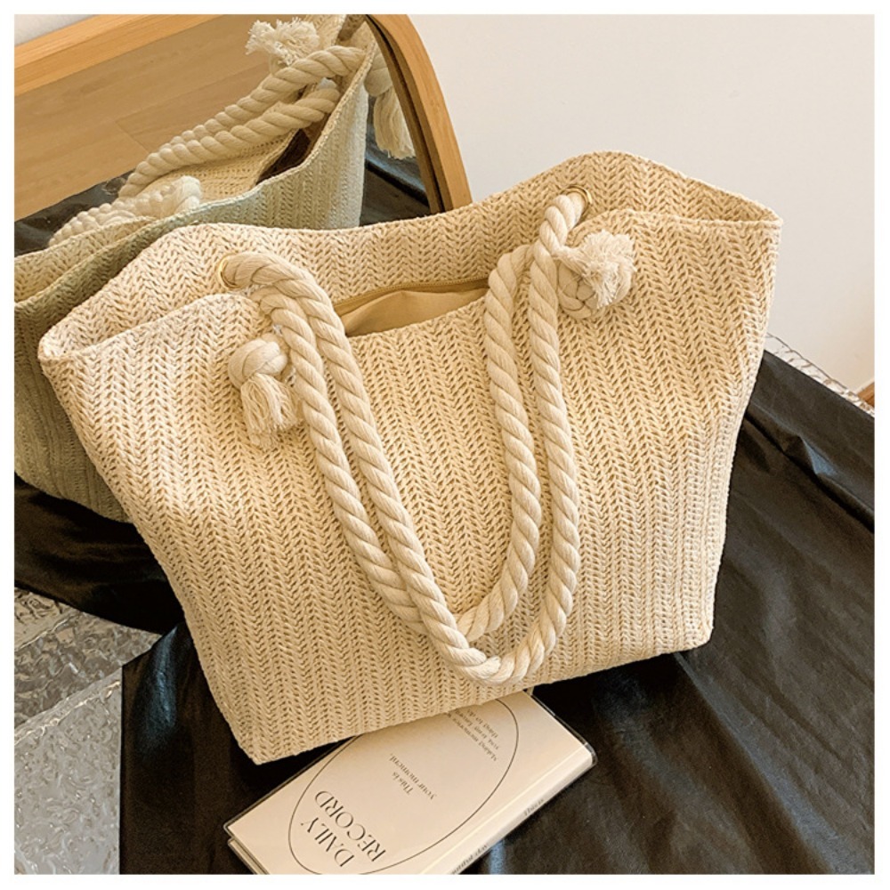 New Summer Beach Tote Bag Larg - Beach Bag Straw 评论和价格