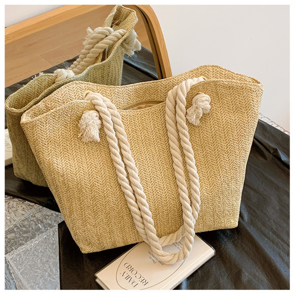New Summer Beach Tote Bag Larg - Beach Bag Straw 评论和价格