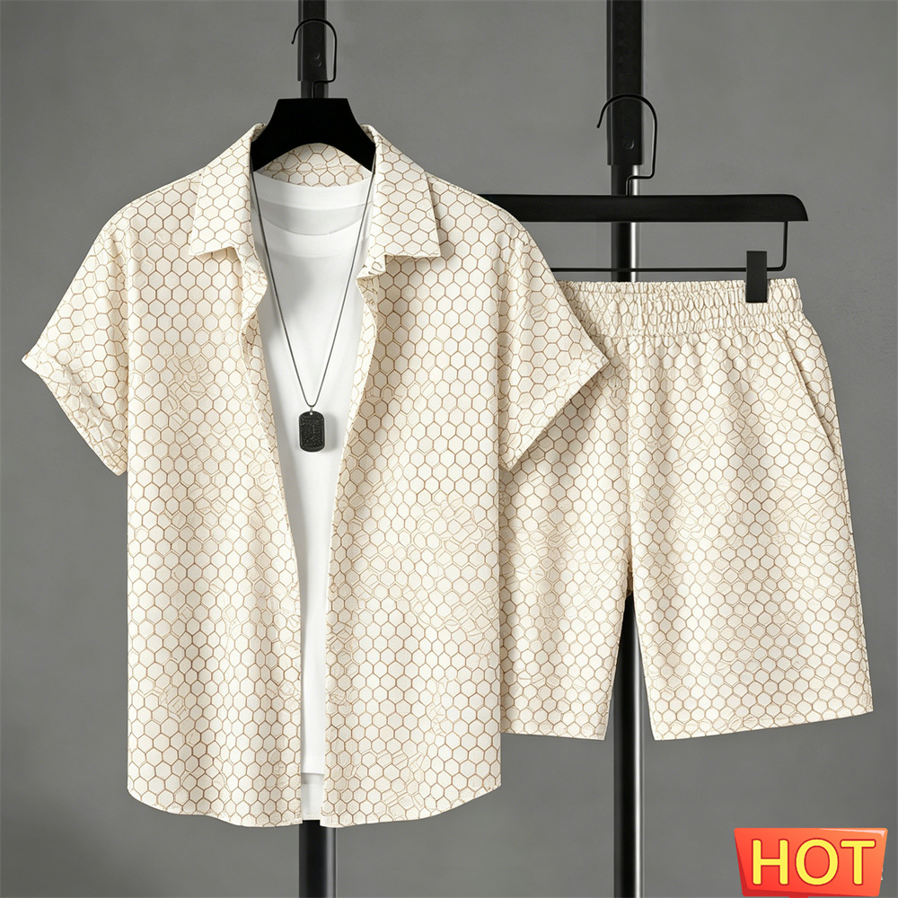 Summer Outfits Man Shirt Set G - Summer Clothing Guys 评论和价格