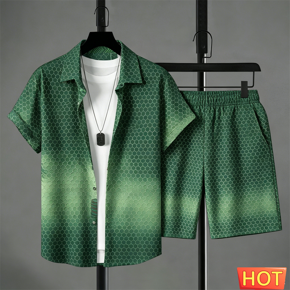 Summer Outfits Man Shirt Set G - Summer Clothing Guys 评论和价格