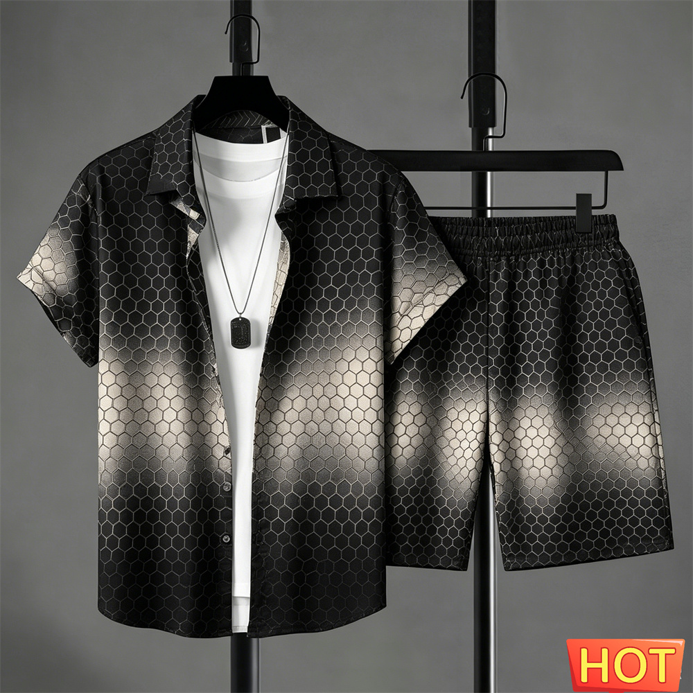 Summer Outfits Man Shirt Set G - Summer Clothing Guys 评论和价格