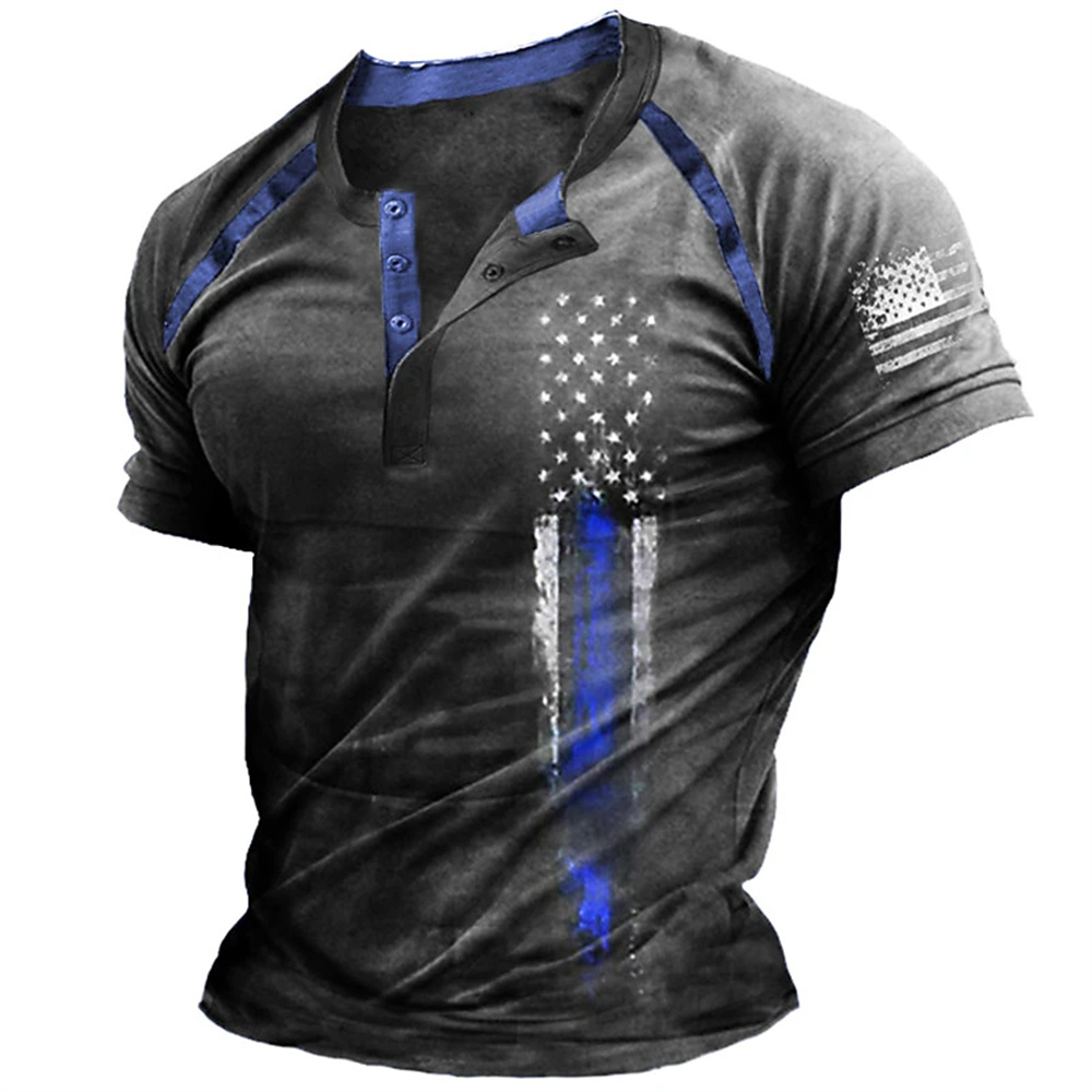 Funny 3D American Flag Print M - Summer Clothing Guys 评论和价格