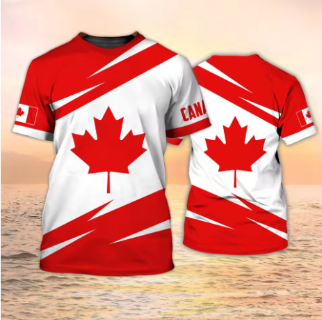 Canada T-Shirts Canadian Flag  - Summer Clothing Women Canada 评论和价格