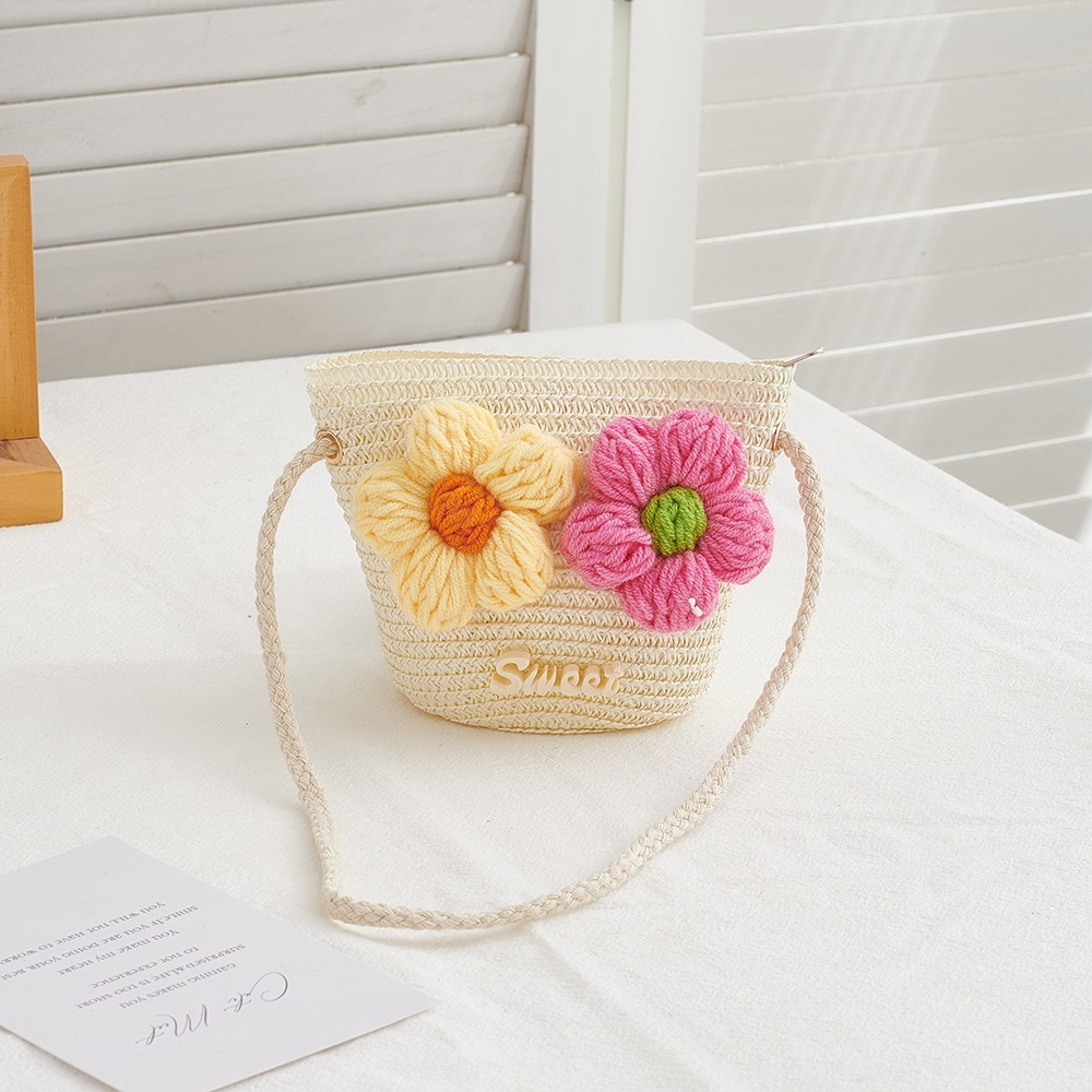 New Zipper Straw Bag Flower Pr - Beach Bag Straw 评论和价格
