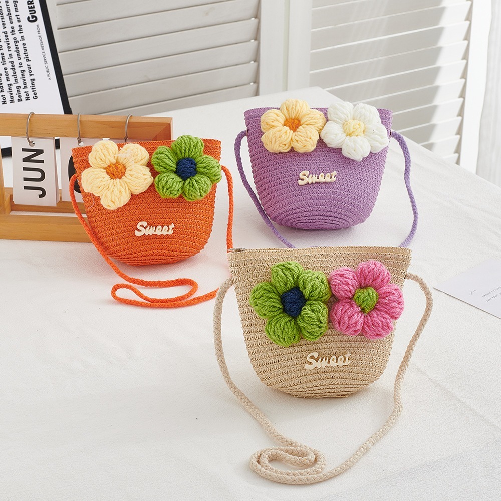 New Zipper Straw Bag Flower Pr - Beach Bag Straw 评论和价格