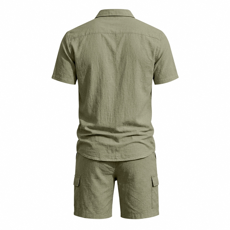 Men Summer American Linen Two  - Summer Clothing Guys 评论和价格