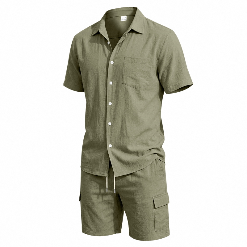 Men Summer American Linen Two  - Summer Clothing Guys 评论和价格