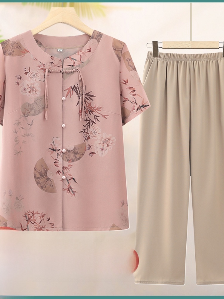 Fashionable Short Sleeve Two-P - Summer Clothing For Women Over 60 评论和价格